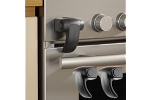 EUDEMON Oven Lock,Baby Proofing Oven Door Lock, Child Safety Oven Front Lock, Easy to Install & Use no Tools Need or Drill (Black, 2 Pack)