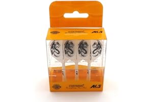 CUESOUL Rost Eje de dardo Integrado y Plumas estándar/lágrima de Pera/Forma Delgada con patrón Atractivo, Juego de 3 Piezas