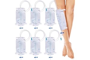 Urinpåse benväska: 6 stycken 500 ml urindräneringspåse, urinuppsamlingspåse dräneringspåse med 2 remmar, urinpåse med ventil och T-dränering