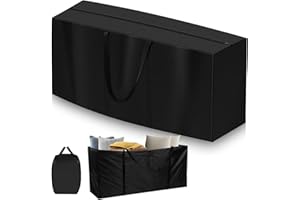 qhklew Aufbewahrungstasche Gartenauflagen, 173 x 76 x 51 cm Gartenauflagen Auflagentasche, Oxford Auflagentasche Wasserdicht für Auflagen mit Tragegriff, Schwerlast Reißfest Outdoor, Schwarz