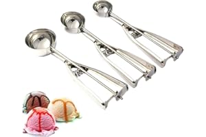 AYVICCO Cookie Scoop Set, Ice Cream Scoop Set, 3 PCS Cookie Scoops for Baking Include Large-Medium-Small Size, Perfect for Cookie, Ice Cream, Cupcake, Muffin, Meatball