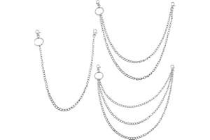 Benaton 3 piezas Cadena de Pantalón, Cintura de Cadena de Pantalones, Cadena de Pantalones Punk Gótica de Hip Hop de Moda, para Jeans, Cinturón, Billetera y Llaves