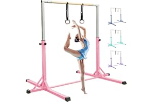 FBSPORT reckstange Outdoor Indoor Kinder turnreck turnstange gymnastikstange,13 Höhenverstellbar Gymnastik Bar Horizontale Bar mit Gymnastik Ringe,Training Fitnessstudio Bar Gymnastik Trainingsgeräte