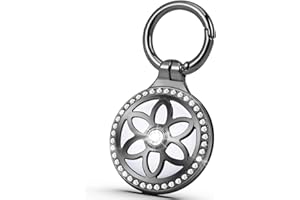 Apple Airtag Schlüsselanhänger - ONEONTA AirTag Hülle mit Schlüsselanhänger - Funkelnd Air Tag Hülle für Apple Airtag Anhänger, Ganzkörper Kratzfest, Schwarz