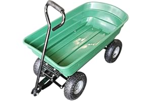 HYGRAD BUILT TO SURVIVE 75L Lightweight Rolling Portable Garden Yard Push Dump Cart Beach Wagon Trolley Wheel Barrow