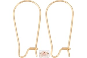 Beebeecraft 50 unids/Caja Ganchos para Pendientes de Riñón Ganchos para Pendientes de Alambre Chapados En Oro de 18K Alambre Colgante de 10.5x25mm para Fabricación de Joyas