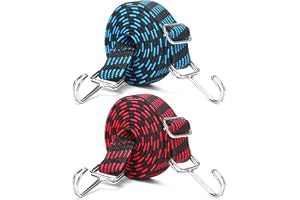 Bungee Cords 2 pcs Bike Luggage Rope Elastic Rope (Blue + Red) (1 M) | Luggage strap for bike, high elasticity, for securing luggage on bicycles and motorcycles