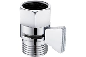 Angle Simple Shower Flow Water Valve, Brass Shut Off Valve for Hand Shower, RV Hose Flow Restrictor, Chrome