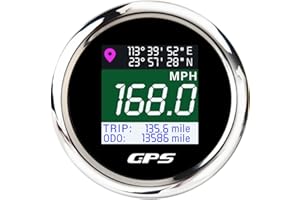 PIOUSUNT 52MM GPS Geschwindigkeitsmesser Messgerät Digital Wasserdichte Boot Km/h mph Knoten Einstellbare GPS Antenne 9-32V fit Auto LKW Motorrad Marine