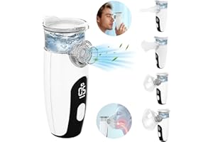 UCMDA Nebulisateur Inhalateur pour Adultes et Enfants - Nébuliseur Oculaire Aerosol Portable, Autonettoyante, Intelligent Affichage Numérique Nébuliseur Silencieux Rechargeable pour la Maison et les Voyages