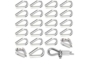 AISHOW 30 Pièces M6 Cosses de Câble Métallique en Acier Inoxydable 304 Cosse Coeur pour Cable Acier pour Câble Métallique 6mm