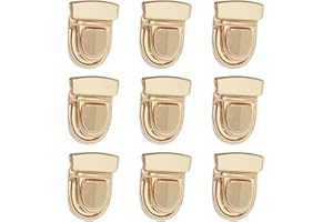 Nifocc Cierres de cierre de cierre de cierre para el pulgar con cierre de hebilla para monedero cierre de hebilla de metal para manualidades carteras de cuero bolsos de cuero para hacer oro 9 piezas