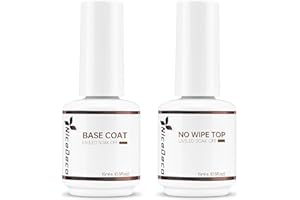 Nicedeco Base e Top Coat Smalto Semipermanente per Unghie Kit in Gel Soak Off UV LED Gel Unghie per Manicure, Vegano - Durabilità & Facile da Usare