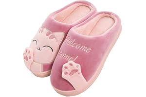 Cliont Mignon Chat Pantoufles Pantoufles Intérieur Anti Slip Chaussures Cadeau De Noël pour Les Femmes Et Les Hommes