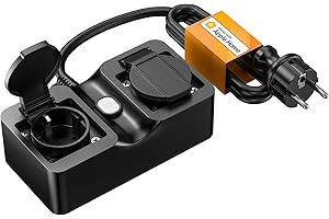 Enchufe Inteligente WiFi con Apple HomeKit, Refoss Enchufe Exterior Impermeable 16A con 2 Tomas, Control Remoto, Control de Voz y Temporizador, Funciona con Alexa y Google Home, Refoss App