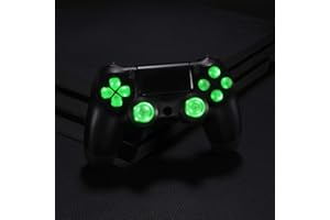 eXtremeRate per ps4 Tasti DTF LED Kit D-pad Analogici Luminosi Levette Analogiche Pulsanti Ricambio per ps4 Slim Pro Controller Joystick-Multicolore(NON Controller)