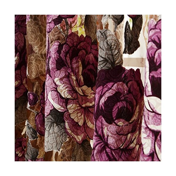 GWELL Semi-shade Floral Print Curtain Eyelet Ring Top Curtains/Drapes/Panels for Living Room Bedroom(One Panel) Flower - Image 5
