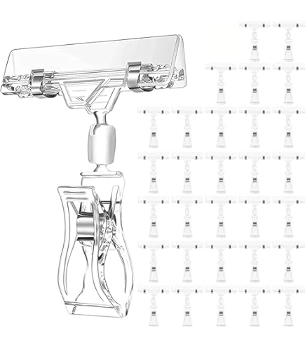 10 Clip Espositrice Per Prezzi - Clip Girevoli In Plastica Nera Per Negozi E Supermercati - Foto 5