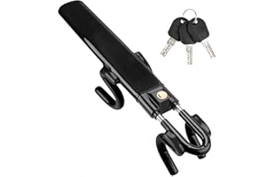 Tevlaphee Blocca Sterzo Automobile, Bloccasterzo Auto, Alta Visibilità, Resistente, Vestibilità universale, Lunghezza Regolabile, 3 Chiavi(Nero)