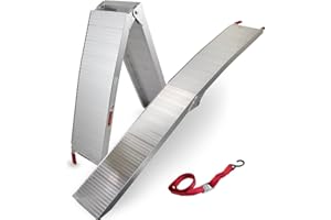 MS-POINT 1x Auffahrrampe Verladerampe Motorradrampe Klappbar Alu bis 340Kg Traglast Geschlossen