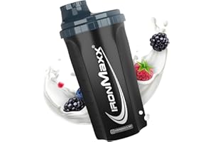 IronMaxx Protein Shaker - 700ml Antracita| Agitador de proteínas | Tapón de rosca, tamiz, escala | Sin BPA/DEHP, hermético, lavable