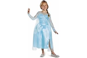 DISGUISE Disney ufficiale Frozen Elsa Costume da bambina Elsa Vestito da bambina Elsa Costume da regina di ghiaccio, costume da principessa per bambini