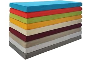 EVSER Waterproof Garden Bench Cushion Outdoor Swing Seating Pad, Thick Foam Soft Indoor Long Chair Seat Pad Window Seat Cushion Rattan Bench Pad, Washable