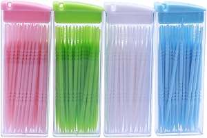 HEALLILY HEALIFTY Lot de 200 cure-dents en plastique à double extrémité pour soins bucco-dentaires