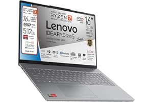 Lenovo, pc portatile Notebook, AMD Ryzen 7 7735HS 8 Core, DDR5 16Gb, Display WUXGA 16" IPS FHD+, SSD Nvme da 512Gb, Wi-Fi 6, Bt, USB Thunderbolt, Tastiera retroilluminata, Win11 Pro, Pronto all'Uso