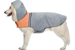 SLE Impermeable para Perros con Capucha y Tiras reflectoras seguras, Chubasquero de Perro Ultra-Light Transpirable, Chubasquero para Perros Mascotas para Perro Pequeño Mediano y Grande (XX-Large)