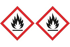 RITTER MEDIENDESIGN Premium Aufkleber Set Vorsicht Brennbar Feuer Hinweis Entzündlich und Feuergefährlich Wetterfest und UV-Beständig