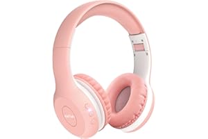 EarFun Bluetooth Kopfhörer Kinder, 85/94dB Lautstärkeregelung, HiFi Sound, HD-Mikrofon, 40 Std Akku, Faltbare, Einstellbar, Kopfhörer Kabellos Bluetooth Kinder für Schule/Reise, Rosa