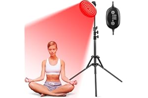 PROFEY Lámpara Luz Roja,Lámpara Infrarroja 660nm,Lámpara de Luz Roja de 120 LED con Temporizador,Luz Roja para Rostro, Cuerpo, Muscular, Atrás (No produce calor)