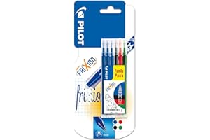 Pilot Frixion Ball - Bolígrafo (Negro, Azul, Verde, Rojo, Negro, Azul, Verde, Rojo, Bolígrafo, Medio, Alrededor, 0,7 mm)