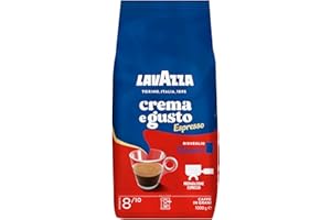 ‎LAVAZZA Lavazza, Crema e Gusto Classico Roasted Coffee Beans with Spicy Aroma Notes, Ideal for Espresso, Arabica and Robusta Coffee Beans, Intensity 7/10, Dark Roast, 1 Pack of 1 kg
