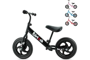 BIRTECH 12" Balance Bike Carbon Steel Frame No Pedal Walking Balance Bike Training Bicycle for Kids and Toddlers 2- to 6 Years Old