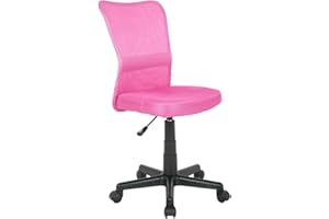 ‎SIXBROS. SixBros. Bürostuhl,Schreibtischstuhl, Drehstuhl für’s Büro oder Kinderzimmer, stufenlos höhenverstellbar, Schreibtischstuhl für Kinder aus Stoff, pink, H-298F/1412