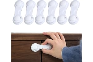 WASUQO 6pcs Child Safety Cabinet Drawers Schranksicherung Baby Kindersicherung Schrank Material Cabinet and Drawer Locks Child Safety CabinetNo Drilling Cabinet Lock for Furniture Kitchen Schlafzimmer Küche