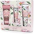 Aromas Artesanales de Antigua Bath & Body Collection Peony Plum Set with Body Wash 200ml, Hand Cream 60ml, & Body Cream 130ml