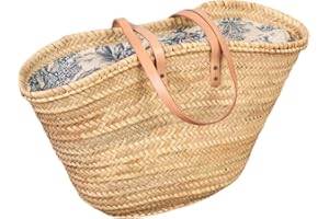 CESTERIA APARICI Cestería Aparici | 5340-9-E - AZUL - Capazo de palma con asas bandolera. Cierre tela en surtido de colores (55x28x35, E - AZUL)