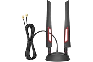 VUTLACE WiFi 6E Tri-Band 2.4GHz 5.8GHz 6GHz Magnetic Base Antenna Aerial for PC Desktop Computer Gaming Motherboard PCI-E Wireless Router Hotspot