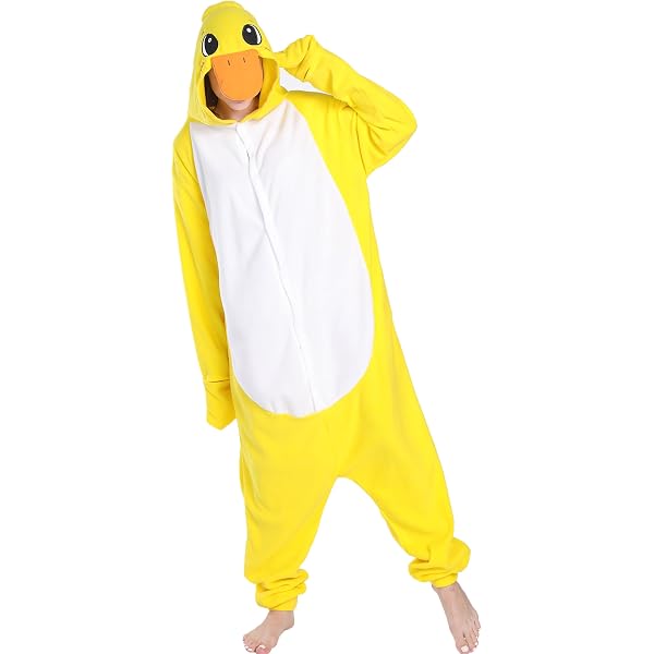 Funidelia Quietscheentchen-Kostüm Für Erwachsene – Lustiges Tierkostüm Für Party, Karneval & Halloween – In Gelb, Größe L–XL Originelles Kostüm