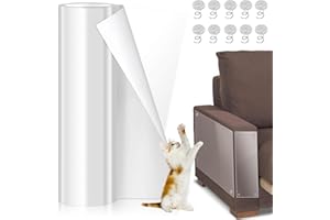 ENAIAH 20cmx5m Protezione Graffi Gatto, Protezioni per Mobili per Divani Anti Graffio Protector Proteggi Divano Gatti Graffi Protezione per mobili Cat Scratch con Viti, Per mobili porta divano (B)