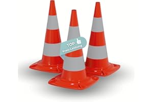 HAGO Verkehrspylon Pylon Hütchen Verkehrsleitkegel Warnkegel Markierungskegel Absperrkegel Warnbake Leitpfosten Lübecker Hut Parcours 3 Stück