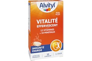 Alvityl - Comprimés effervescents Vitalité - 12 vitamines et 10 minéraux - Dès 12 ans - 30 comprimés