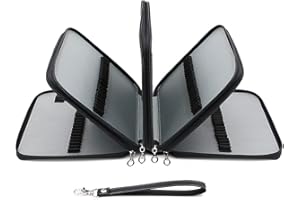 BTSKY Skóra PU 160 wkładanie bardzo duża pojemność wielowarstwowe studenci kolorowy piórnik torba do przechowywania torba torebka organizer na artykuły papiernicze (bez ołówków) (czarny)