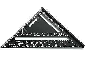 Fousenuk 180 mm vinkel, snickarvinkel, svart, aluminiumlinjal, 45 90 grader | Förtjockad triangulär snickarvinkel, hög precision mätverktyg för snickare, takläggare, ingenjör