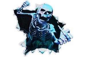 Demiawaking Autocollant De Voiture 3D Tête De Mort Squelette Autocollant Auto Fenêtre Corps Hotte Tronc Décoration