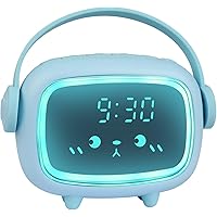 ZKIAH Wecker Kinder Digital Kinderwecker für Mädchen Jungen Digitaluhr Engel Wecker Uhr Wecker (Blau)