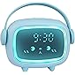 ZKIAH Wecker Kinder Digital Kinderwecker für Mädchen Jungen Digitaluhr Engel Wecker Uhr Wecker (Blau)